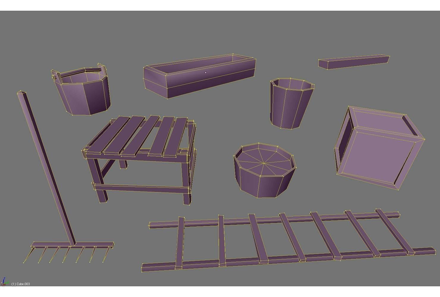 low poly medieval props Low-poly 3D model_2