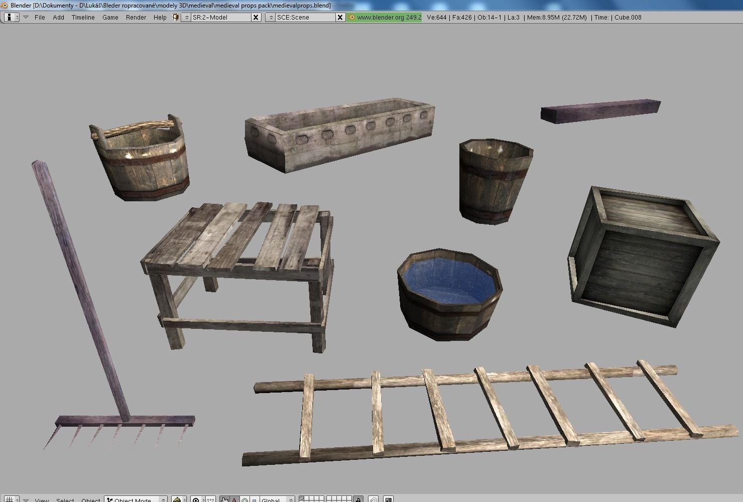 low poly medieval props Low-poly 3D model_4
