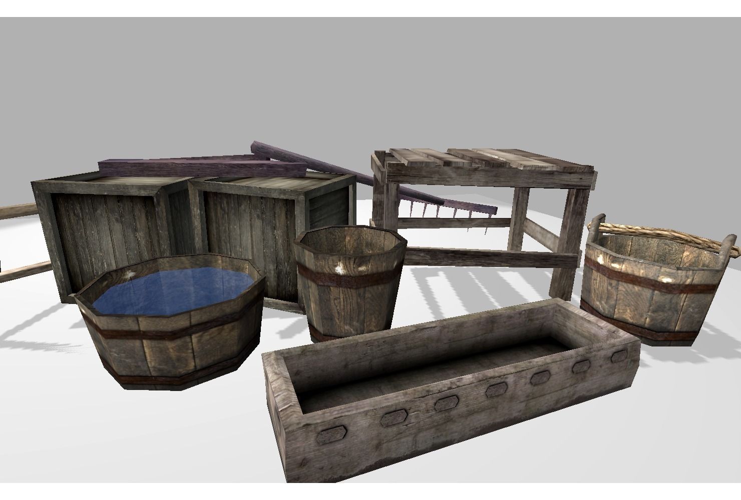 low poly medieval props Low-poly 3D model_6