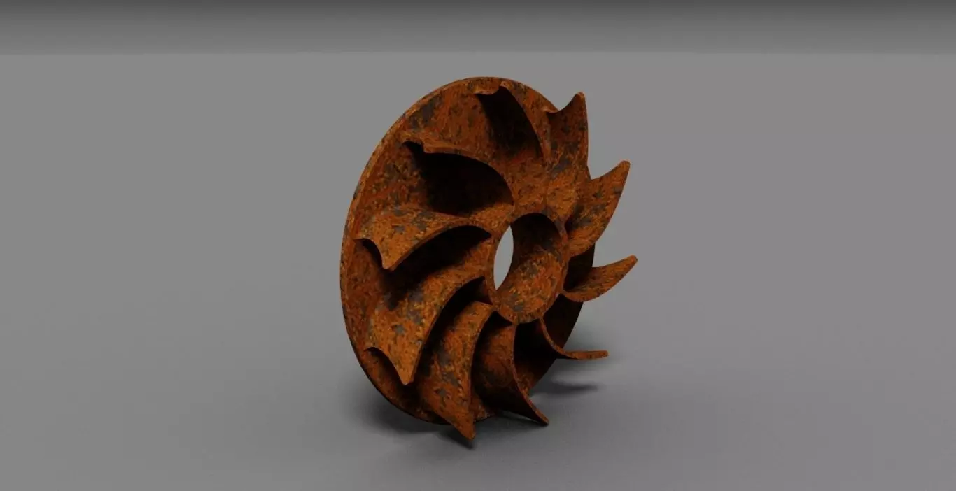Impeller rusty metal wheel Free 3D model