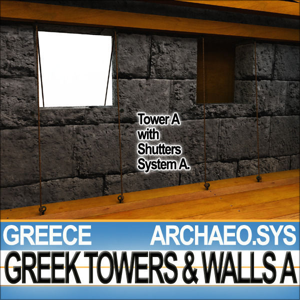 Ancient Greek City Walls Towers A 3D model_40