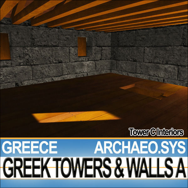 Ancient Greek City Walls Towers A 3D model_38