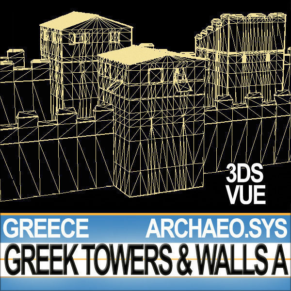 Ancient Greek City Walls Towers A 3D model_44