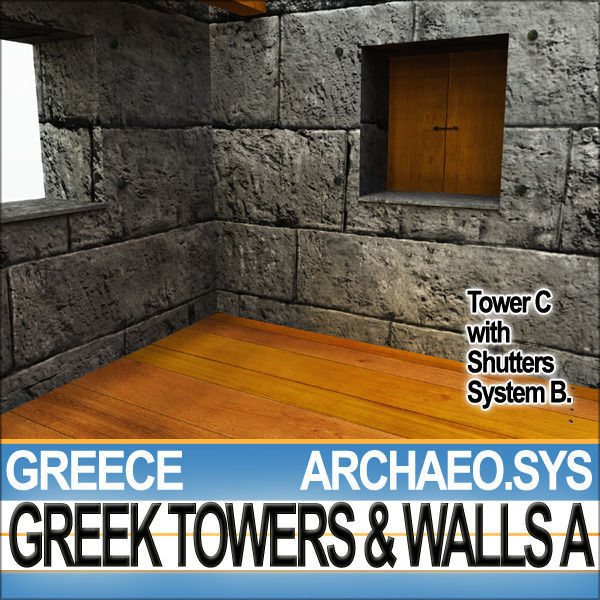 Ancient Greek City Walls Towers A 3D model_41
