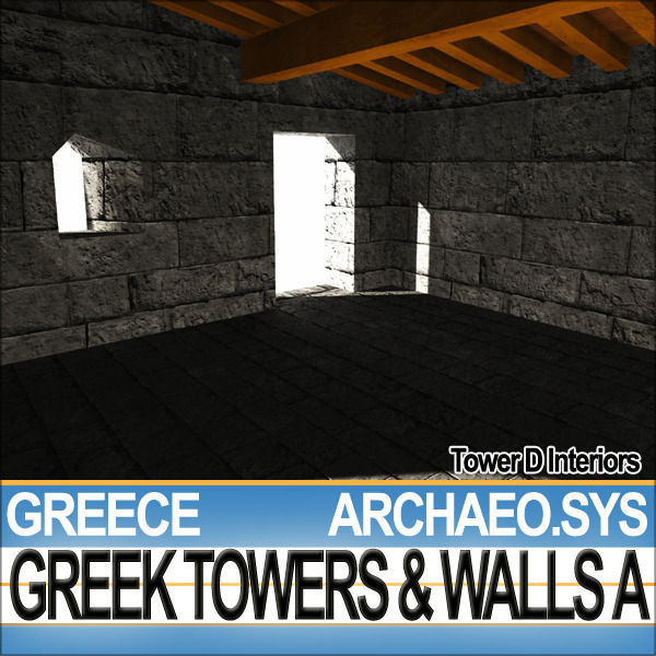 Ancient Greek City Walls Towers A 3D model_37