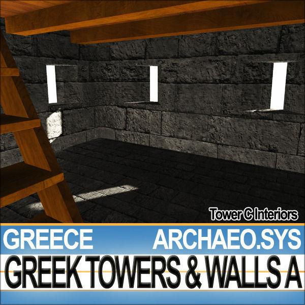 Ancient Greek City Walls Towers A 3D model_34