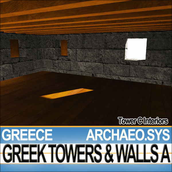 Ancient Greek City Walls Towers A 3D model_33