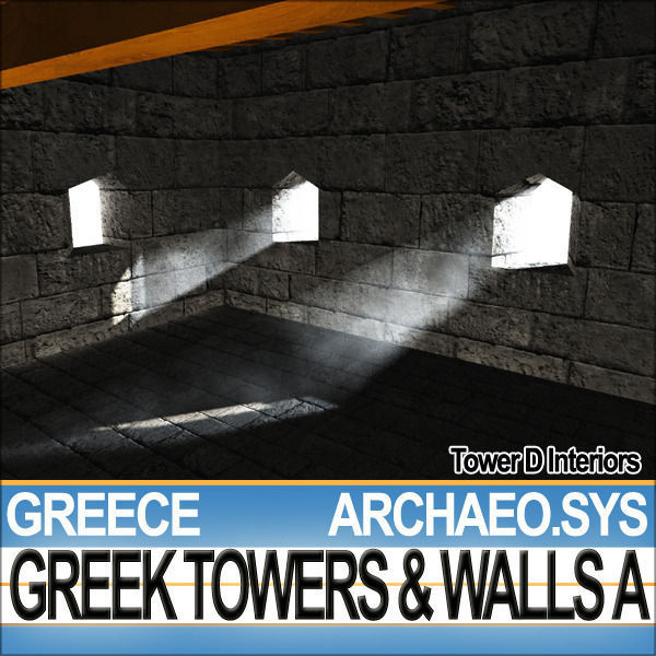 Ancient Greek City Walls Towers A 3D model_36