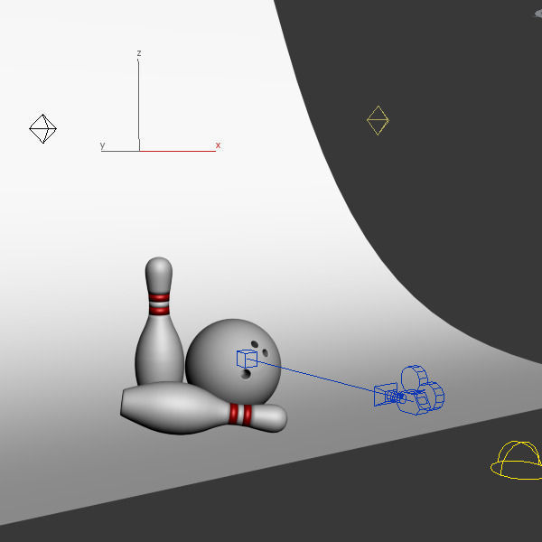 Bowling pins and ball 3D model_4