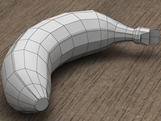 Banana bananas on wooden table 3D model_6