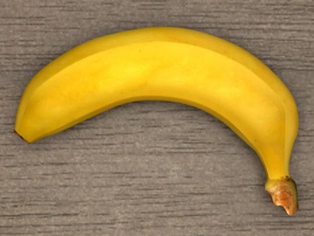 Banana bananas on wooden table 3D model_3