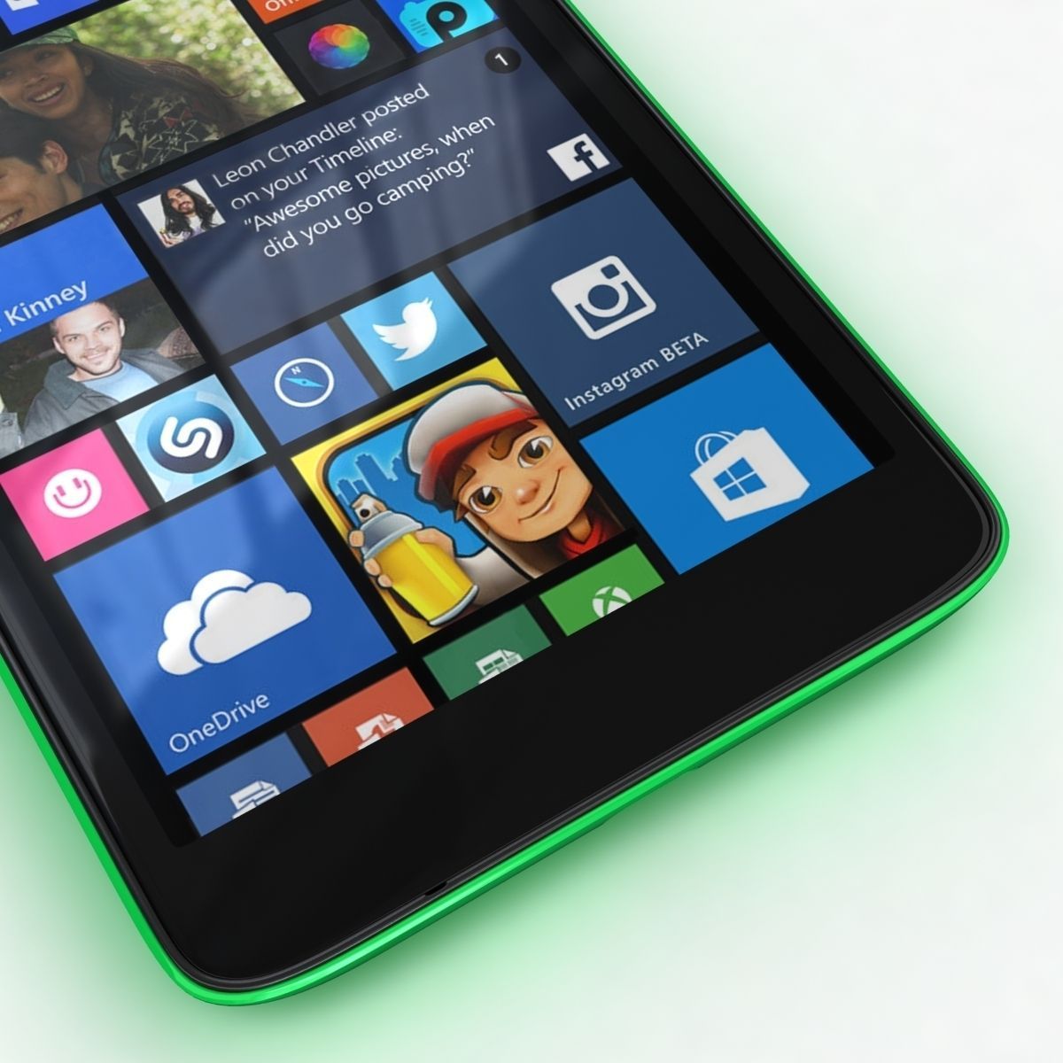 Microsoft Lumia 535 and Dual SIM Green Low-poly 3D model_7