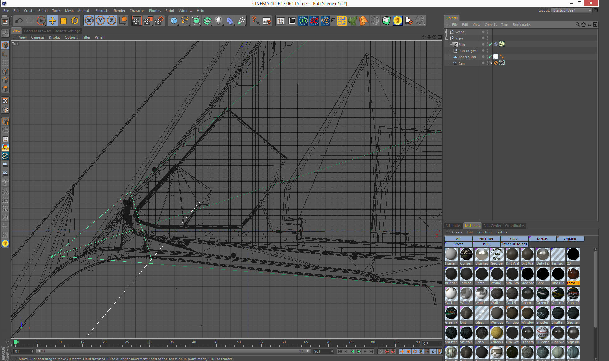 VRay - C4D Scene files - Old London Pub Exterior Scene 3D model_6