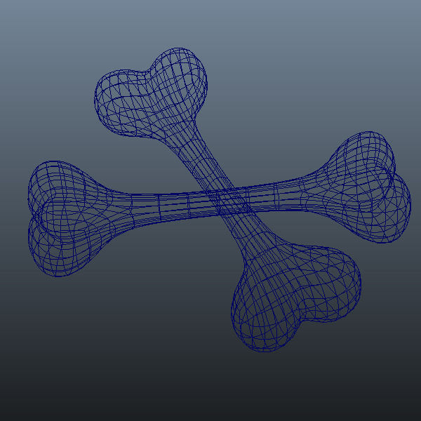 Bones two bone Low-poly 3D model_2