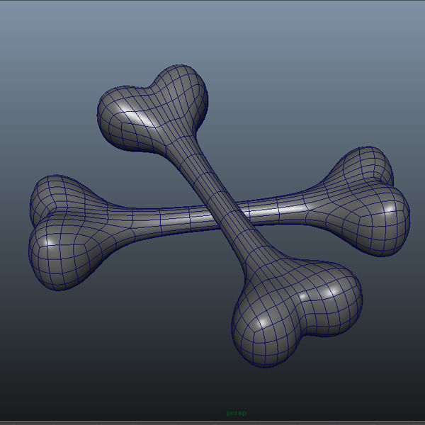 Bones two bone Low-poly 3D model_1