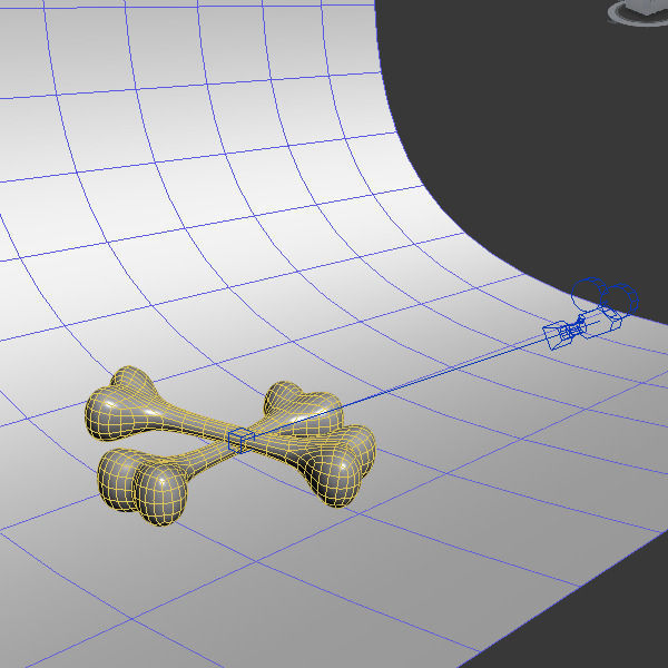 Bones two bone Low-poly 3D model_3