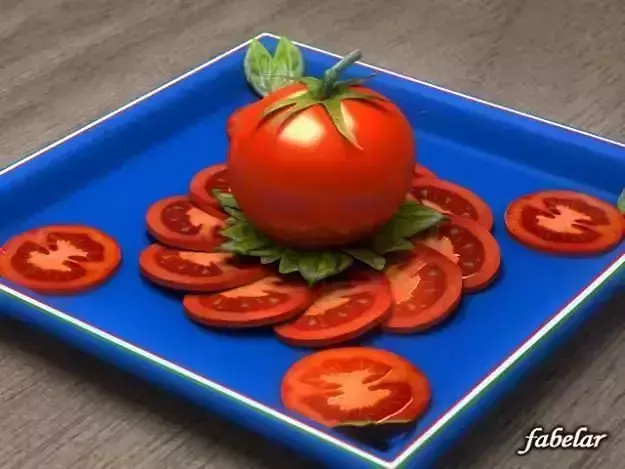 Tomato on plate