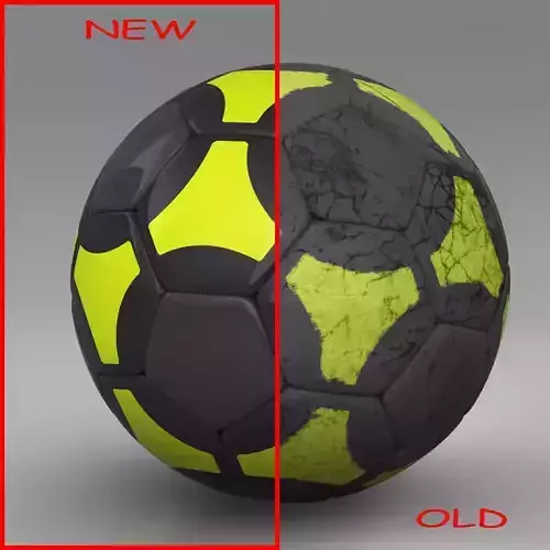 Soccerball black yellow Low-poly 3D model