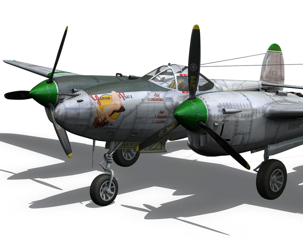 Lockheed P-38 Lightning - Glamour Puss II 3D model_12