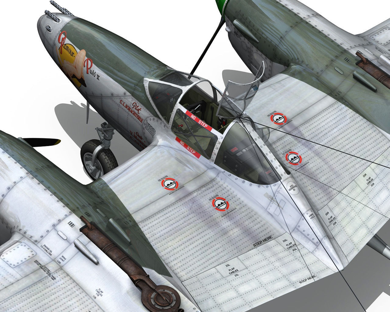 Lockheed P-38 Lightning - Glamour Puss II 3D model_18