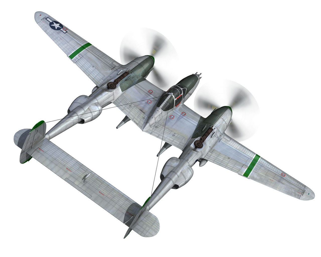 Lockheed P-38 Lightning - Glamour Puss II 3D model_7