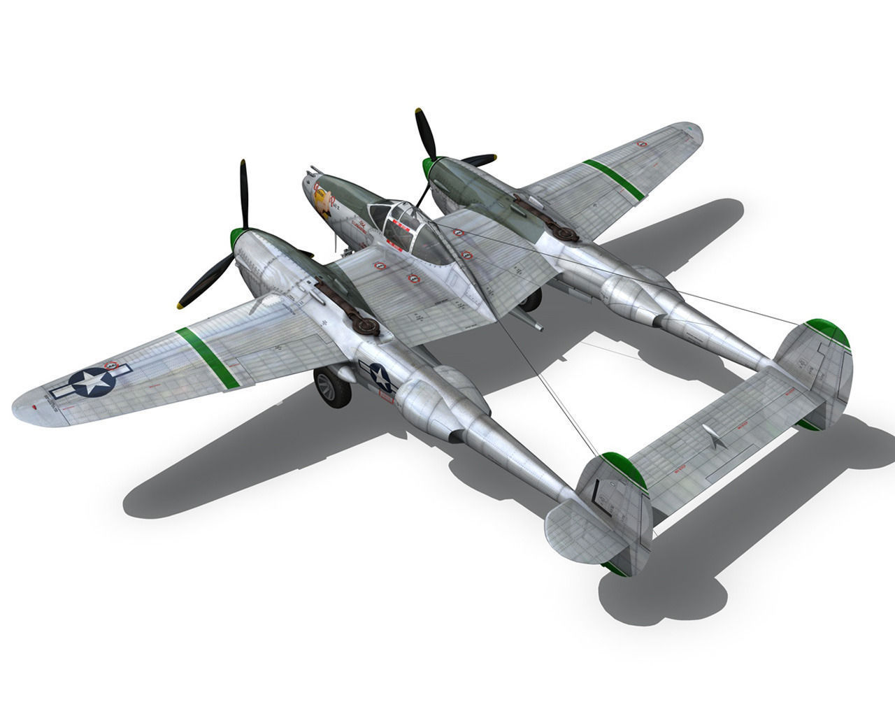 Lockheed P-38 Lightning - Glamour Puss II 3D model_13