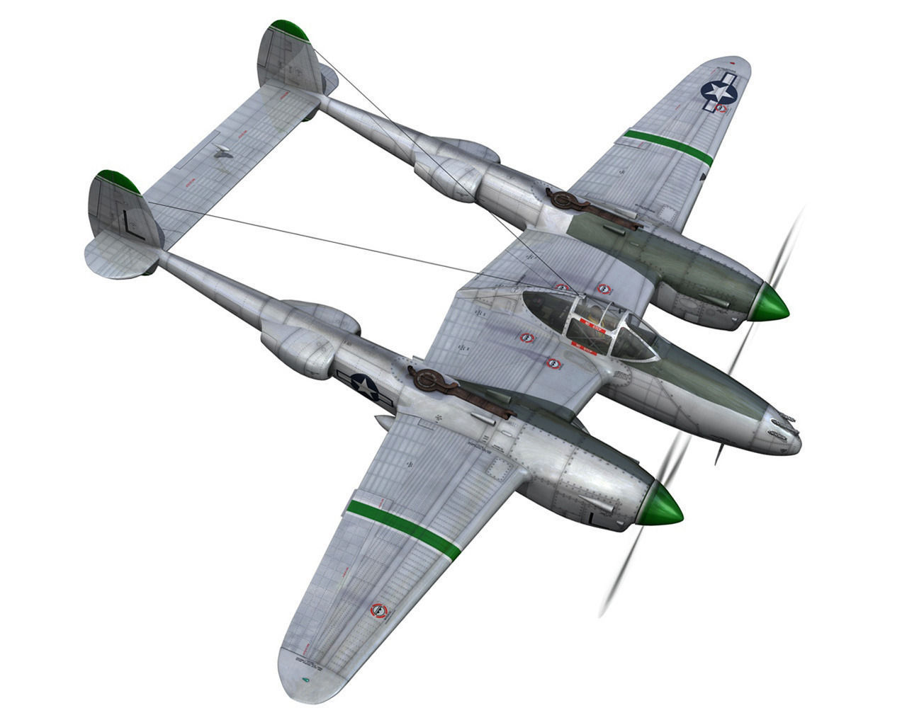Lockheed P-38 Lightning - Glamour Puss II 3D model_8