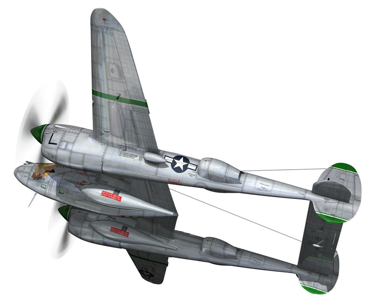 Lockheed P-38 Lightning - Glamour Puss II 3D model_5