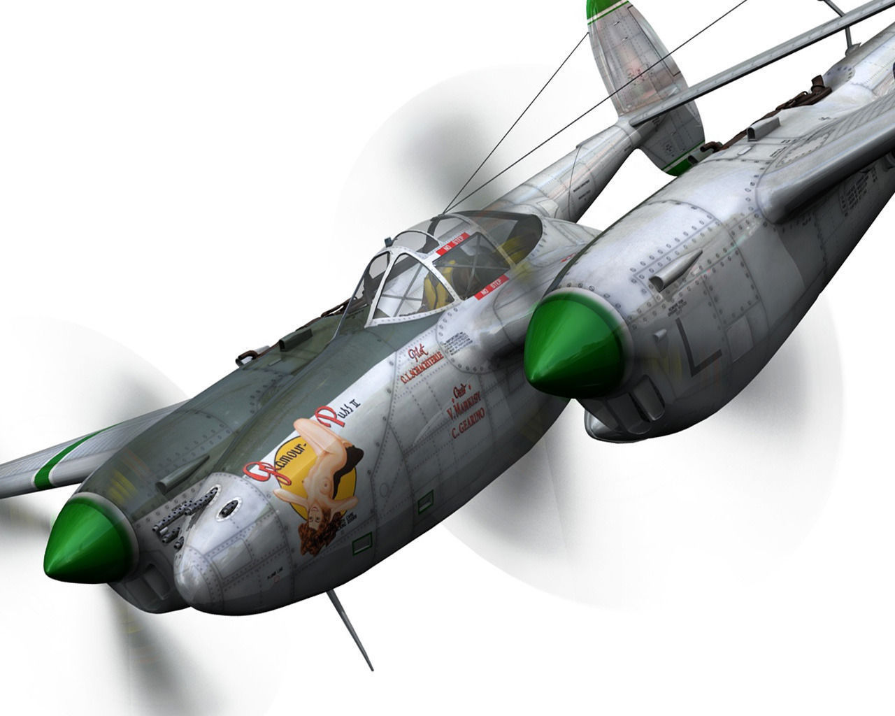 Lockheed P-38 Lightning - Glamour Puss II 3D model_10