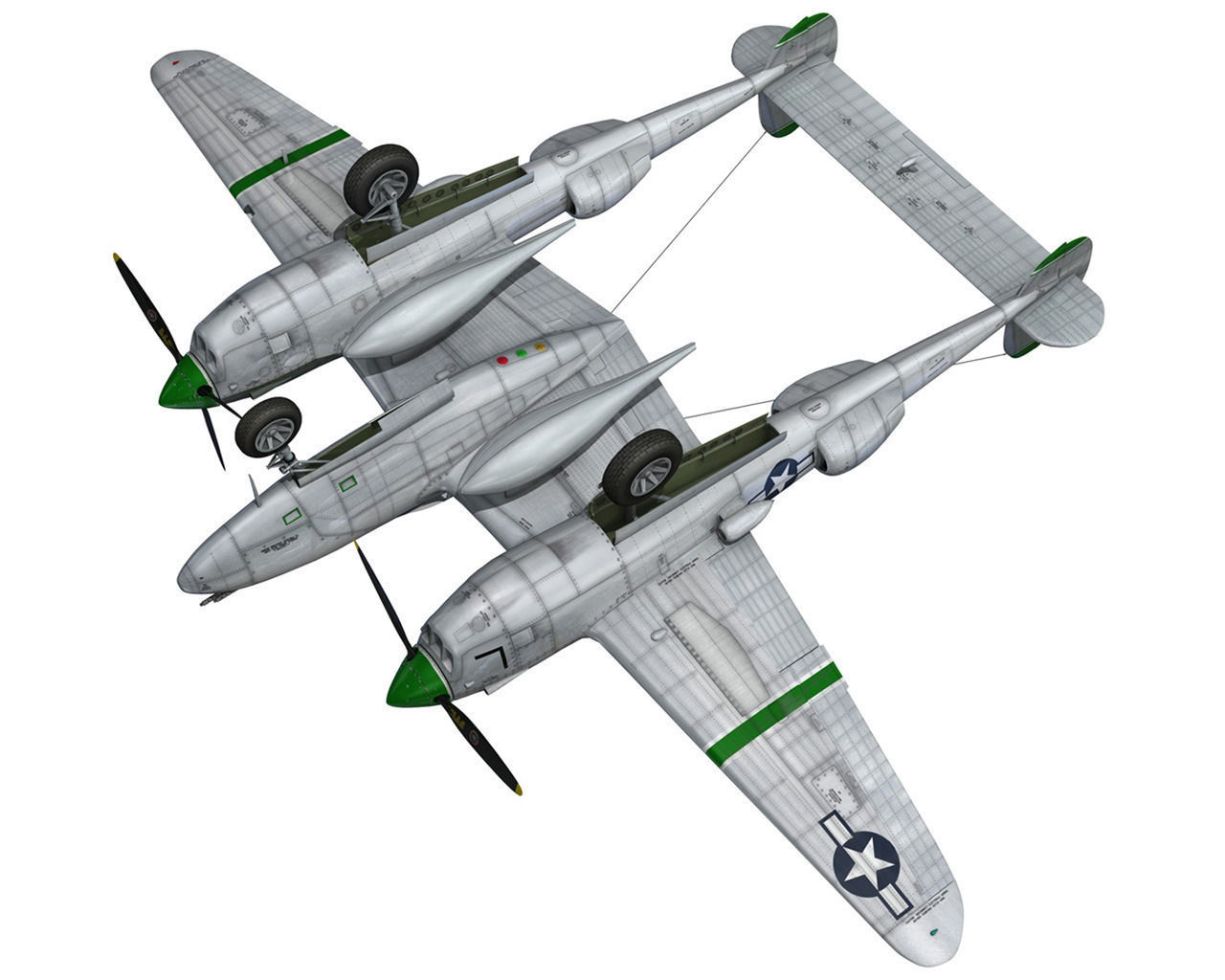 Lockheed P-38 Lightning - Glamour Puss II 3D model_17