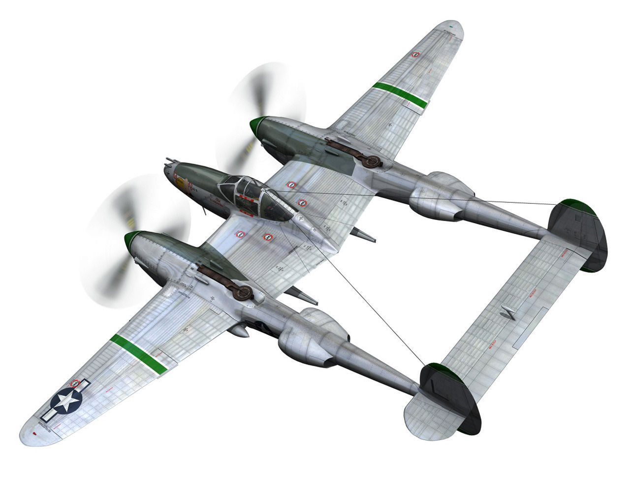 Lockheed P-38 Lightning - Glamour Puss II 3D model_6