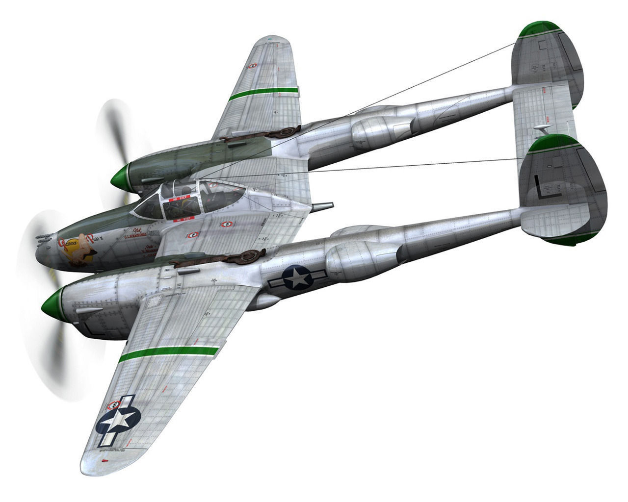 Lockheed P-38 Lightning - Glamour Puss II 3D model_4