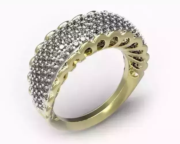 Ring gold with diamonds