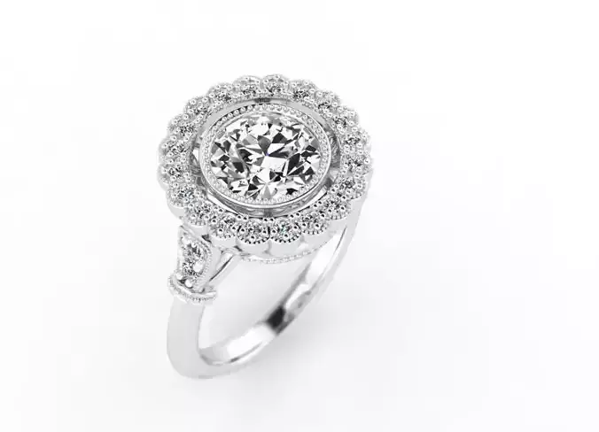 r vintage01 halo engagement ring gold