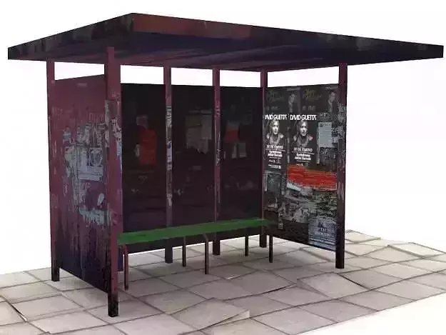 Bus shelter 3D model