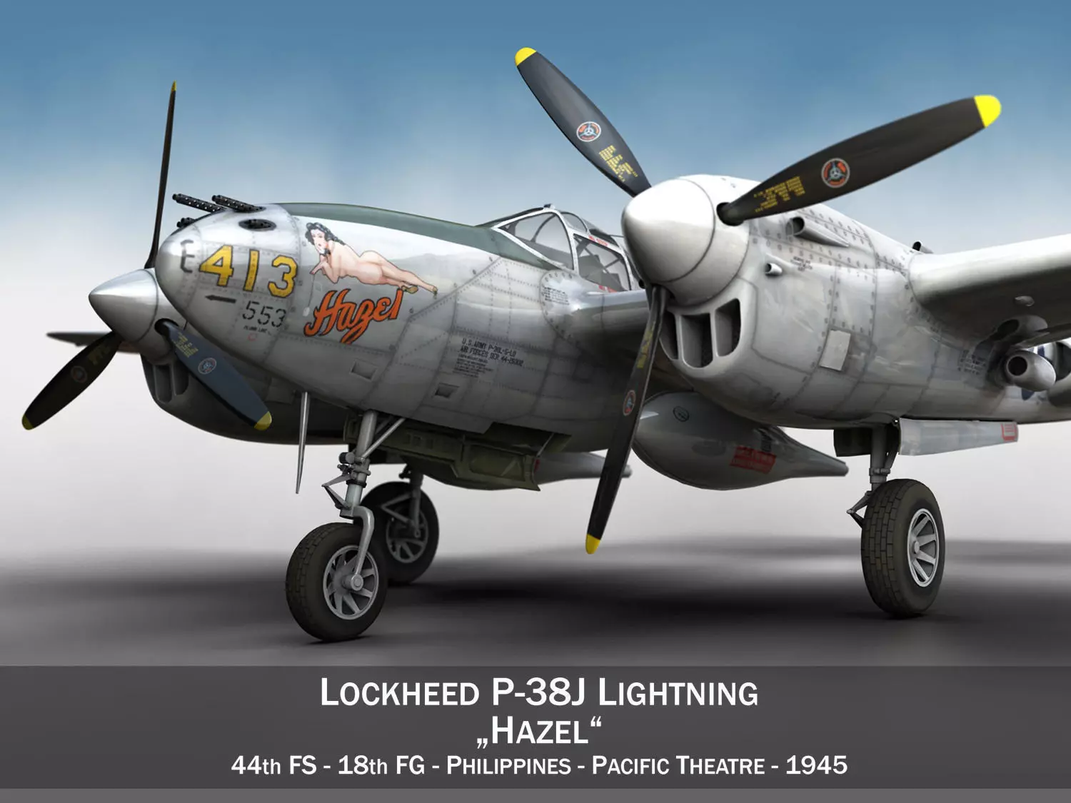 Lockheed P-38 Lightning - Hazel 3D model_0