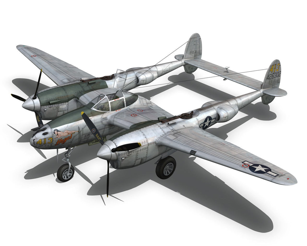 Lockheed P-38 Lightning - Hazel 3D model_11