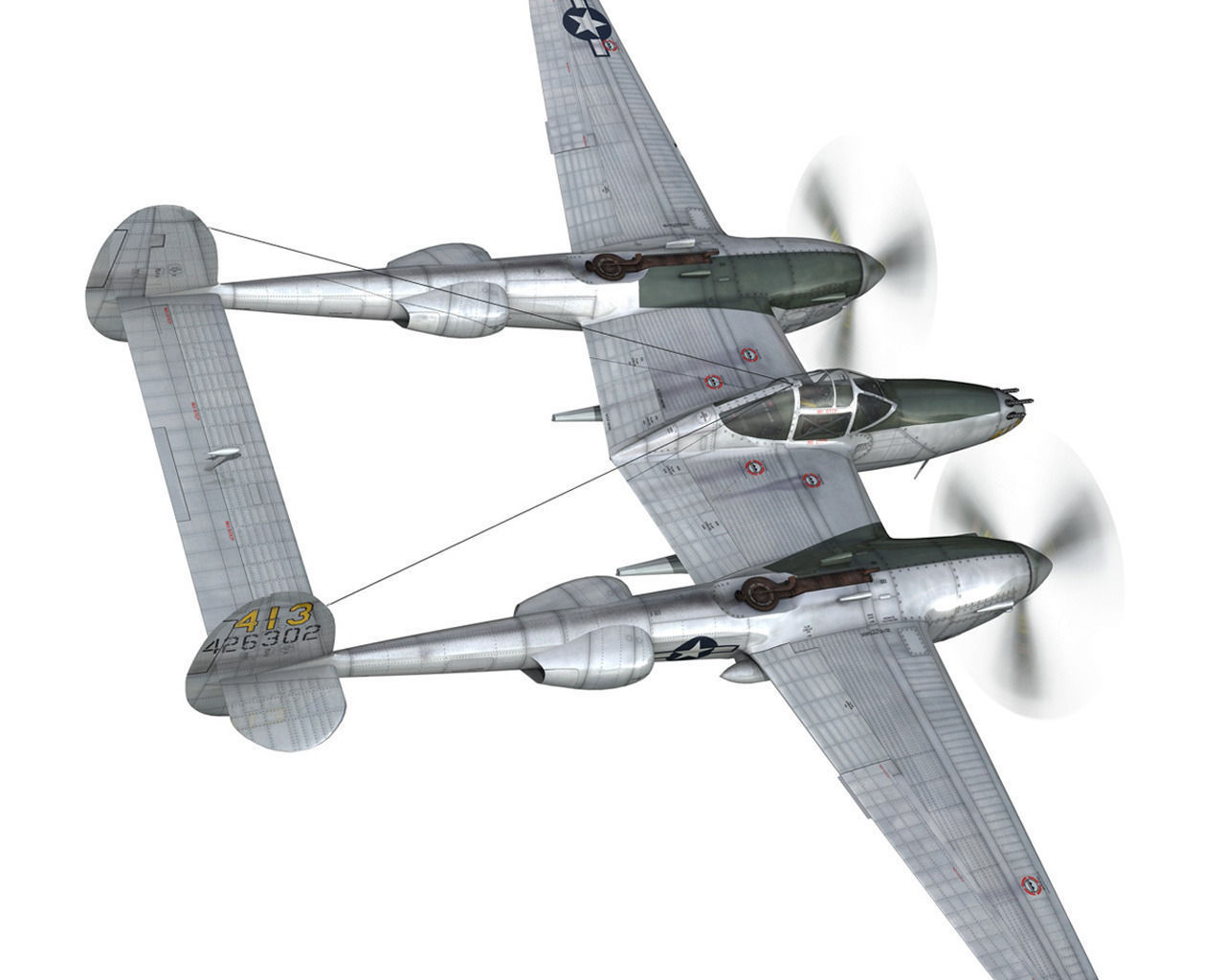 Lockheed P-38 Lightning - Hazel 3D model_7