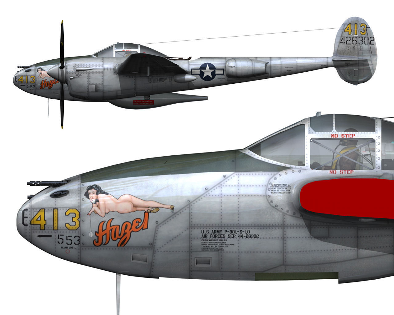 Lockheed P-38 Lightning - Hazel 3D model_2