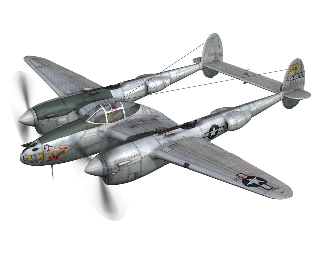 Lockheed P-38 Lightning - Hazel 3D model_3