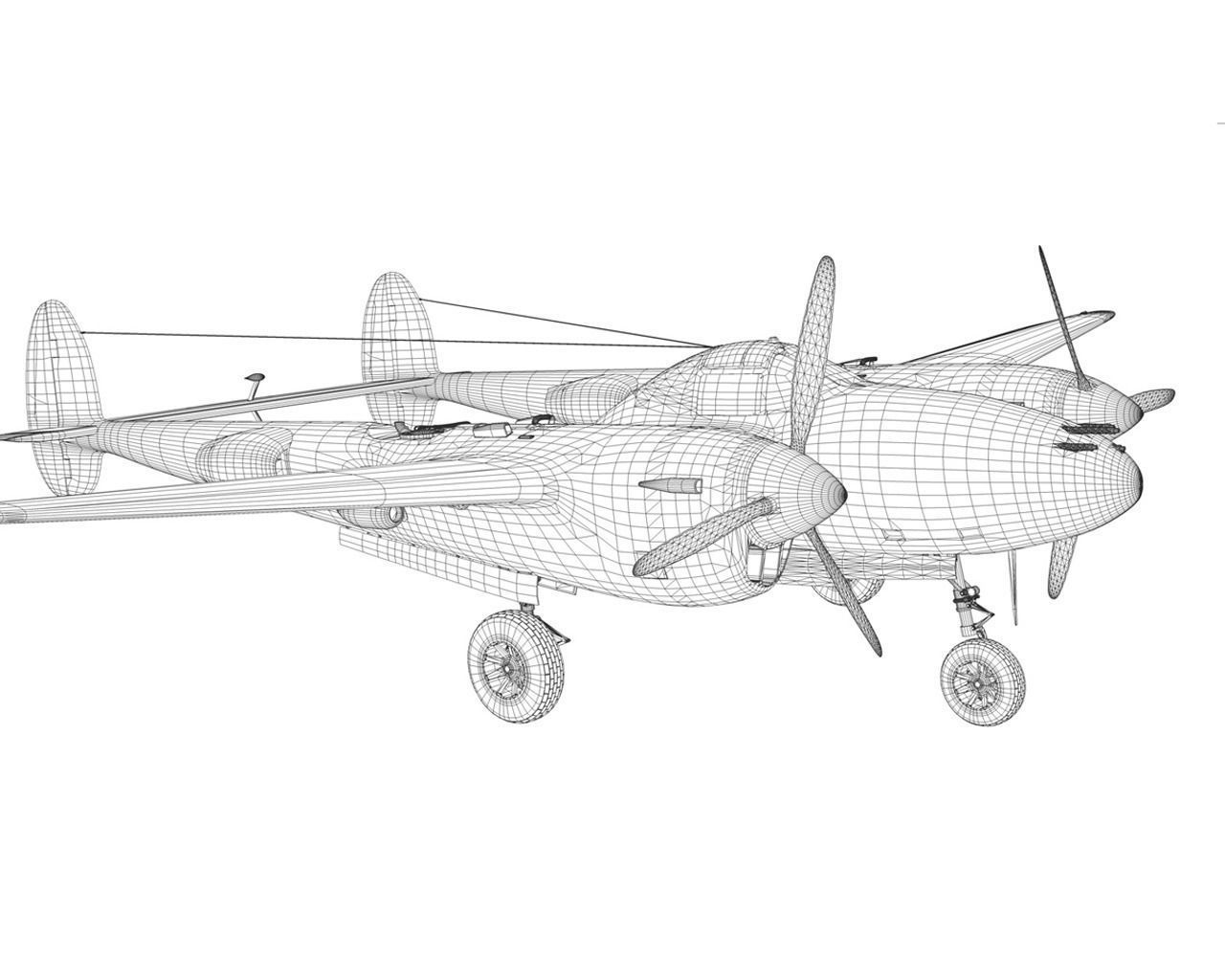 Lockheed P-38 Lightning - Hazel 3D model_20