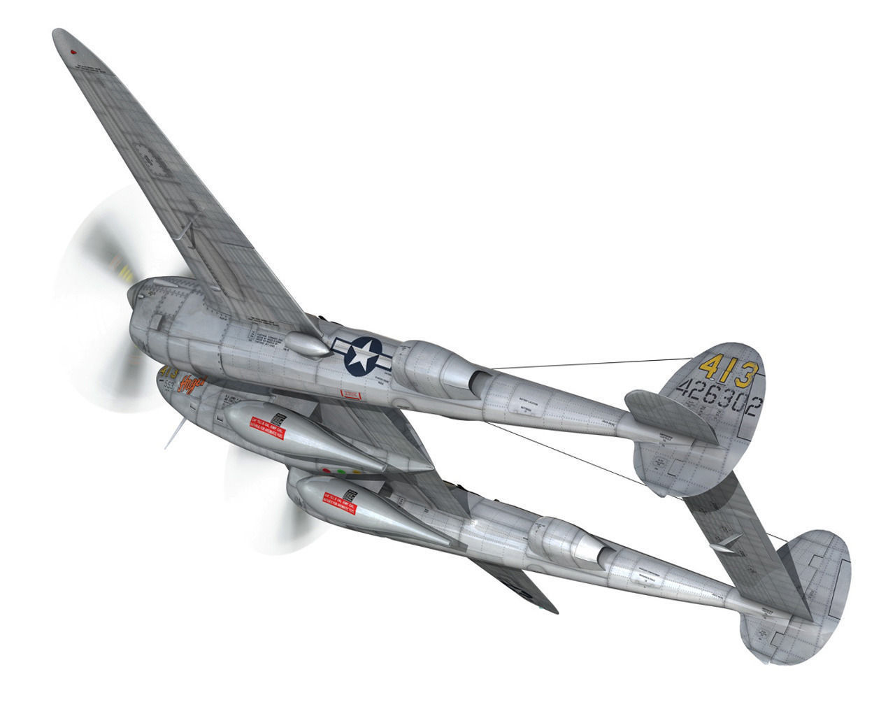 Lockheed P-38 Lightning - Hazel 3D model_5