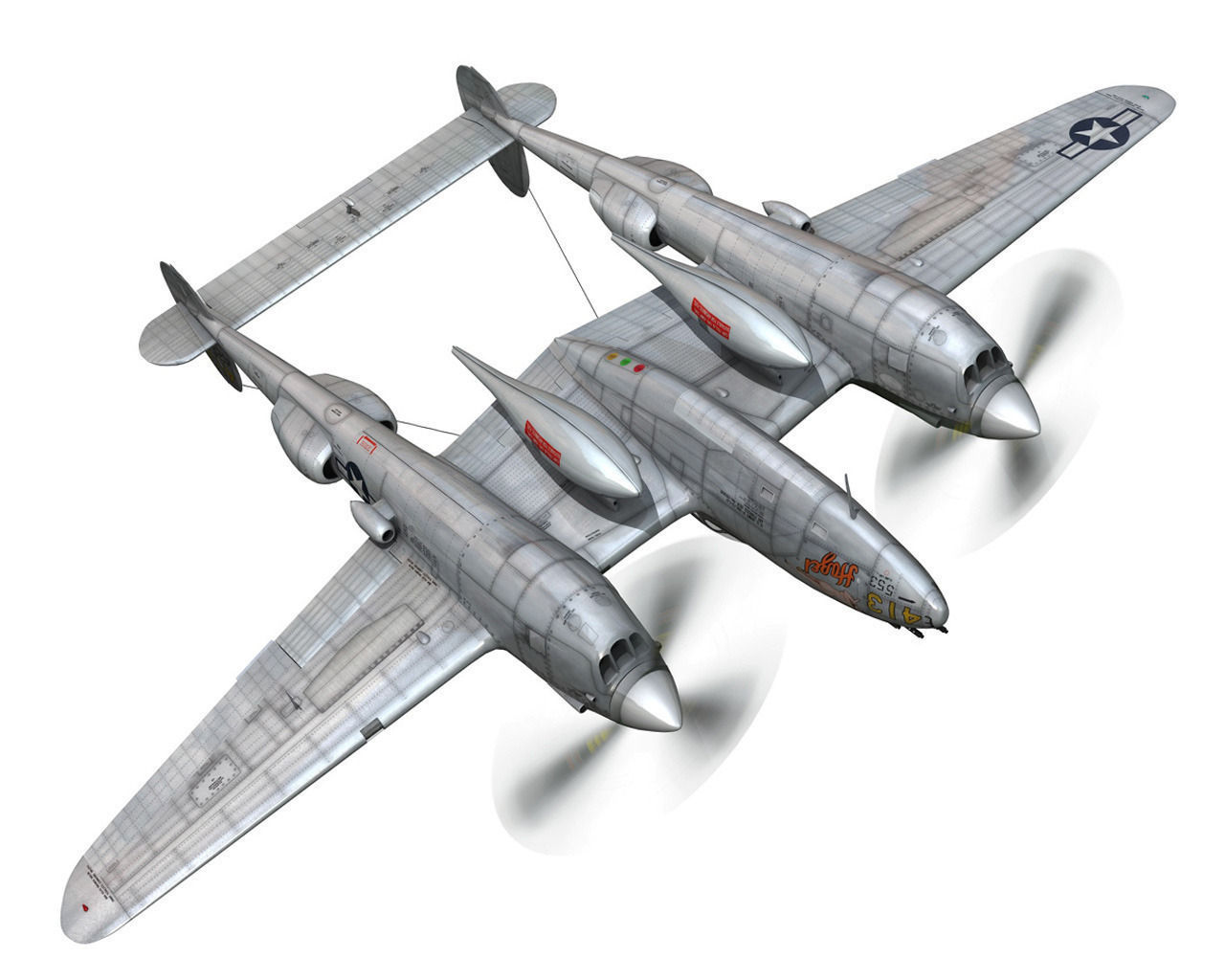 Lockheed P-38 Lightning - Hazel 3D model_9