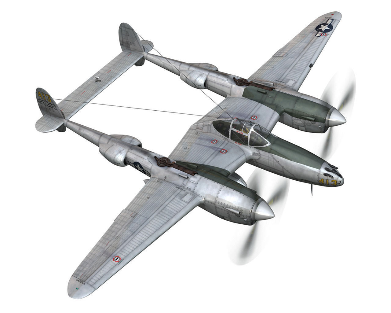Lockheed P-38 Lightning - Hazel 3D model_8