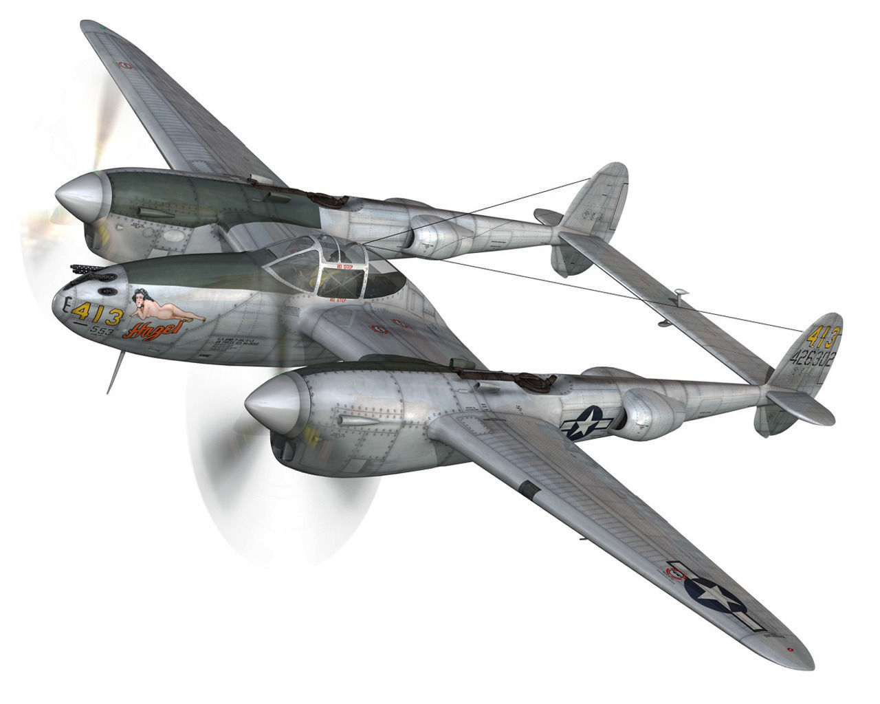 Lockheed P-38 Lightning - Hazel 3D model_1