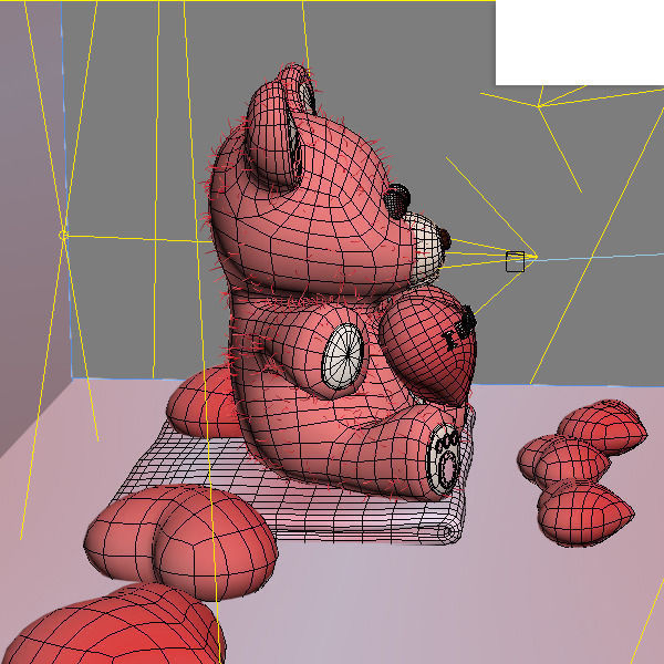 Valentine Teddy Bear Low-poly 3D model_3