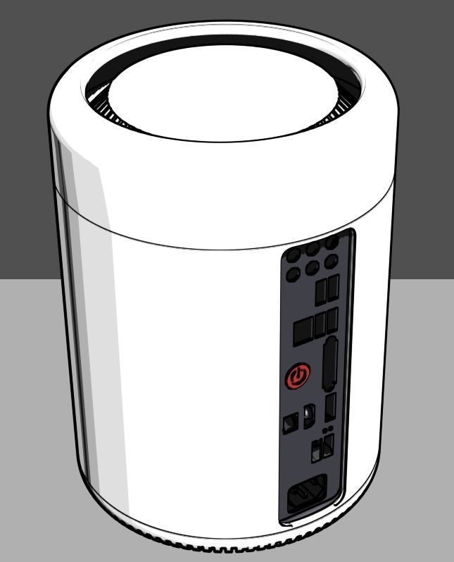 Full Printable ITX Case Mac Pro 2013 style 3D print model_0