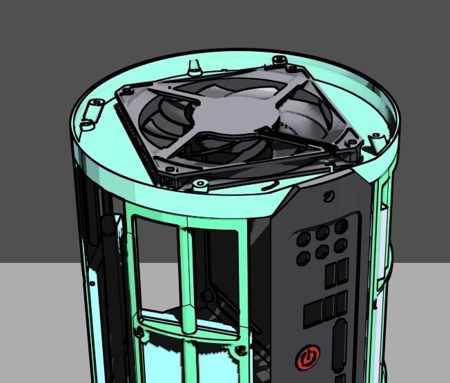 Full Printable ITX Case Mac Pro 2013 style 3D print model_16