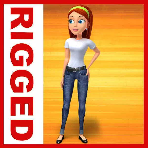 Girl Cartoon 01 3D model