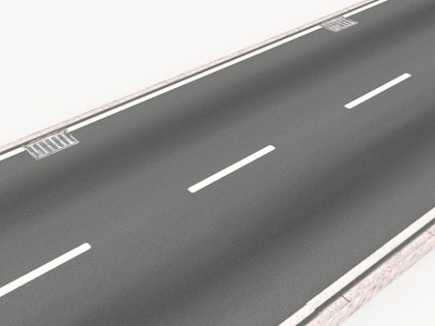 Road collection 1 with curves 3D model_2